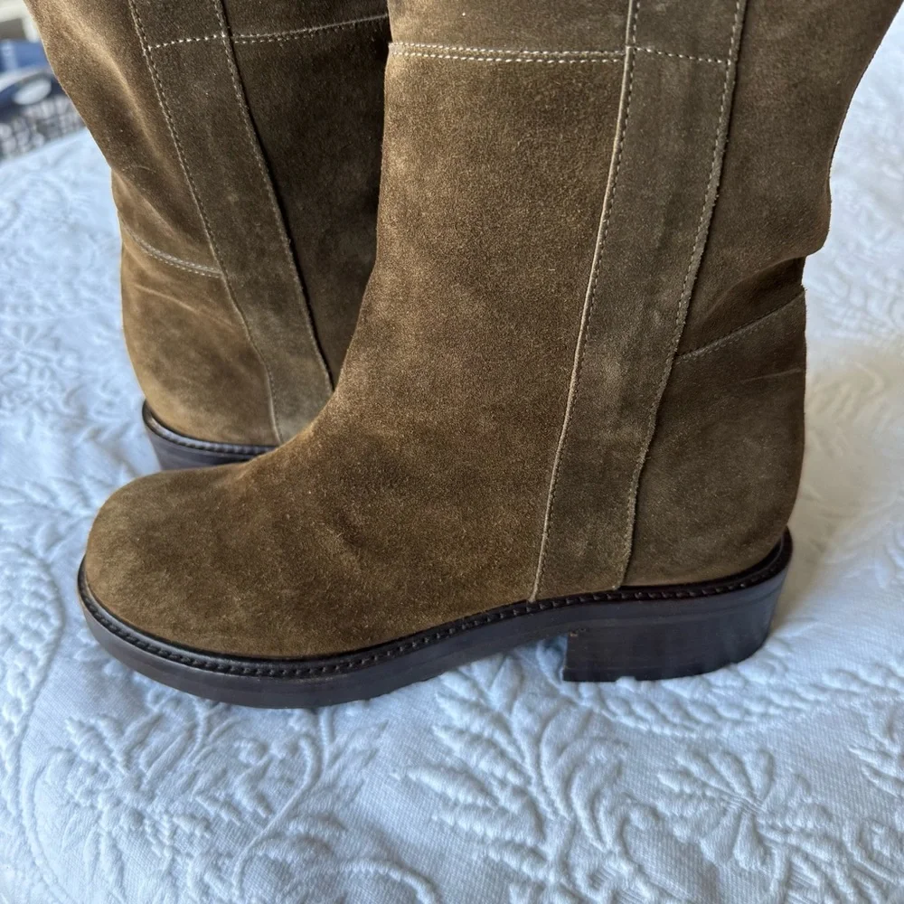 Marni Brown Suede with Lug Sole Boots. Size 5